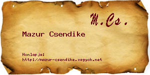 Mazur Csendike névjegykártya